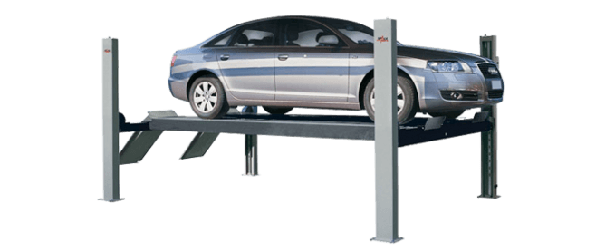 Class IV 4-post MOT bay lift with wheel alignment