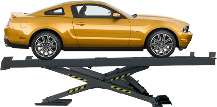 Class IV scissor MOT bay lift with wheel alignment