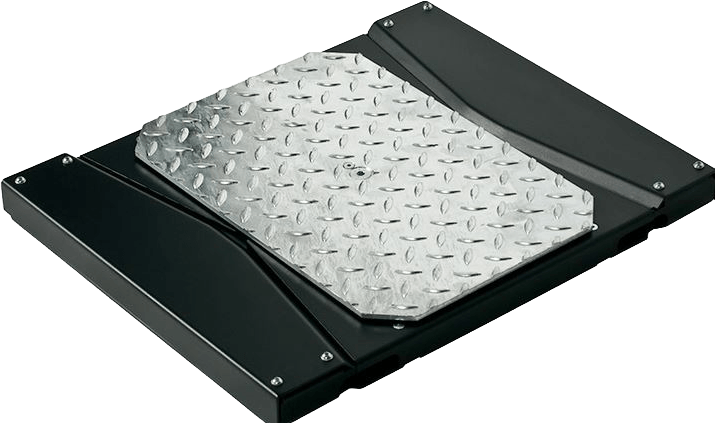Sliding-plate play detector for steering and suspension checks