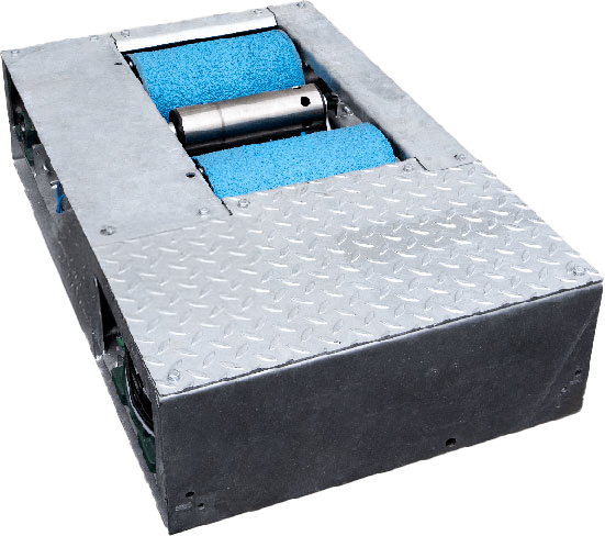 CAPELEC motorcycle roller brake tester on a pedestal