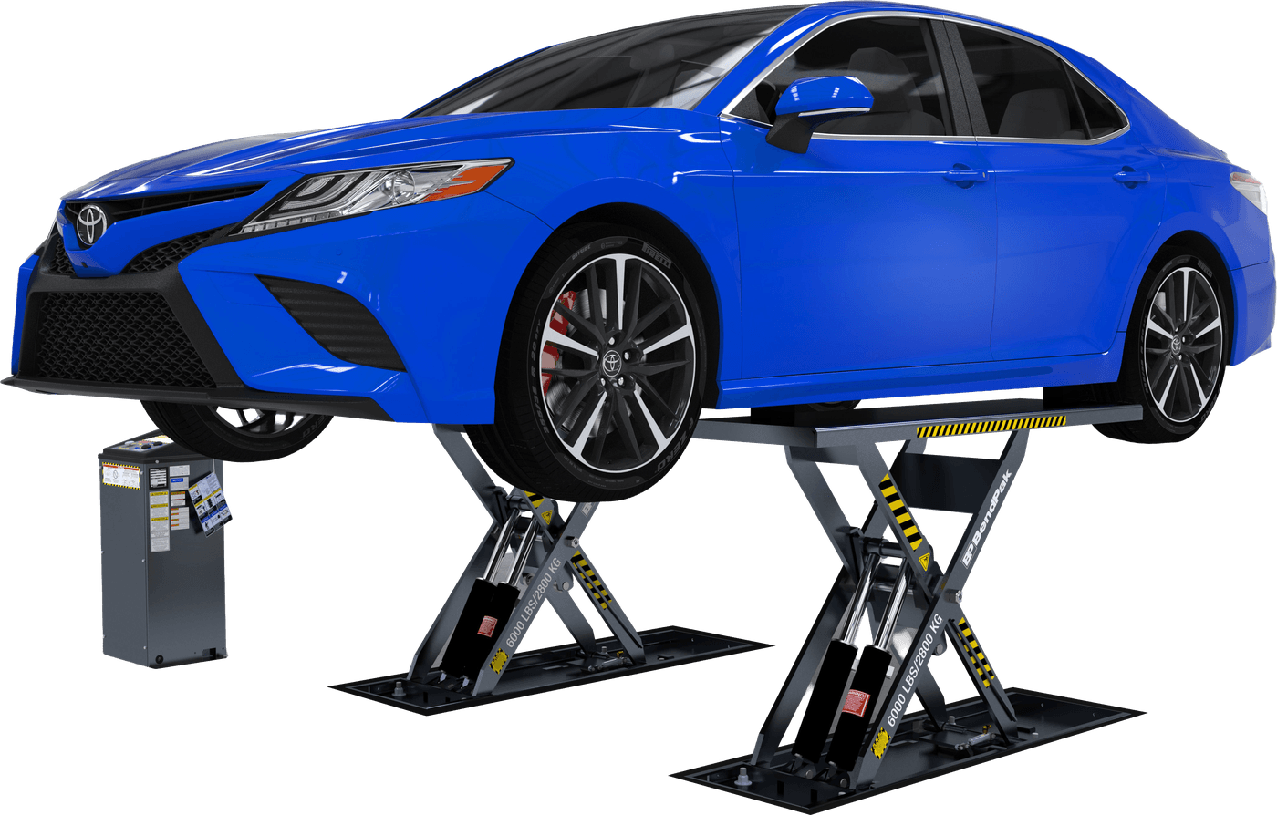 BendPak MDS-6LPF in-ground mid-rise scissor lift, open centre